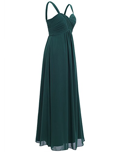 Freebily Vestido Elegante de Boda Fiesta Cóctel para Mujer Dama de Honor Vestido Largo Verano Verde Oscuro 44