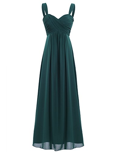 Freebily Vestido Elegante de Boda Fiesta Cóctel para Mujer Dama de Honor Vestido Largo Verano Verde Oscuro 44