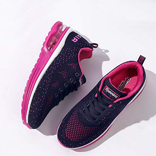 frysen Zapatillas de Deportes Hombre Mujer Zapatos Deportivos Aire Libre para Correr Calzado Sneakers Gimnasio Casual Unisexo Blue Pink 39