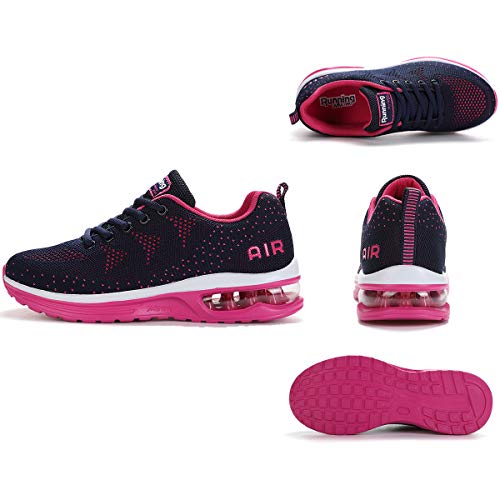 frysen Zapatillas de Deportes Hombre Mujer Zapatos Deportivos Aire Libre para Correr Calzado Sneakers Gimnasio Casual Unisexo Blue Pink 39