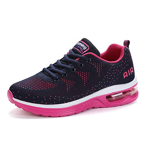 frysen Zapatillas de Deportes Hombre Mujer Zapatos Deportivos Aire Libre para Correr Calzado Sneakers Gimnasio Casual Unisexo Blue Pink 39