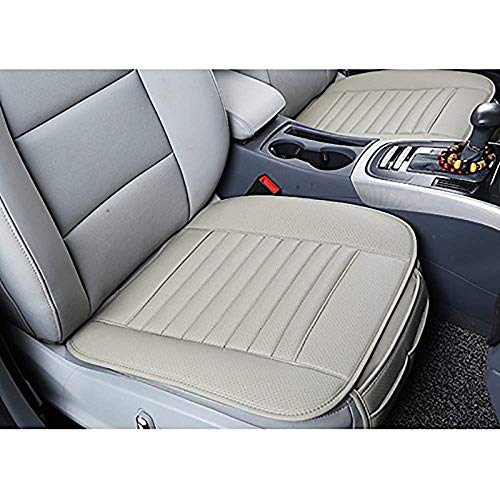 Fundas de lujo 2 + 1 para asientos delanteros y traseros Four Seasons, transpirable para el interior del coche, cojín, funda para cojín, alfombrilla para suministros de coche, cuero PU, beige