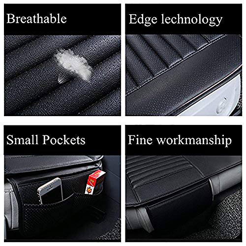 Fundas de lujo 2 + 1 para asientos delanteros y traseros Four Seasons, transpirable para el interior del coche, cojín, funda para cojín, alfombrilla para suministros de coche, cuero PU, beige