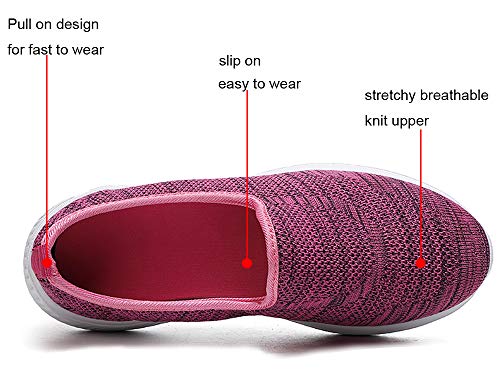 Gaatpot Mujer Zapatillas Casual Mocasines Mesh Calzados para Correr en Asfalto Zapatillas de Estar por Casa Deportivo de Exterior Zapatos Pink 40.5/41EU=41CN