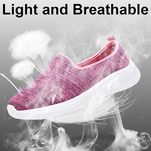 Gaatpot Mujer Zapatillas Casual Mocasines Mesh Calzados para Correr en Asfalto Zapatillas de Estar por Casa Deportivo de Exterior Zapatos Pink 40.5/41EU=41CN