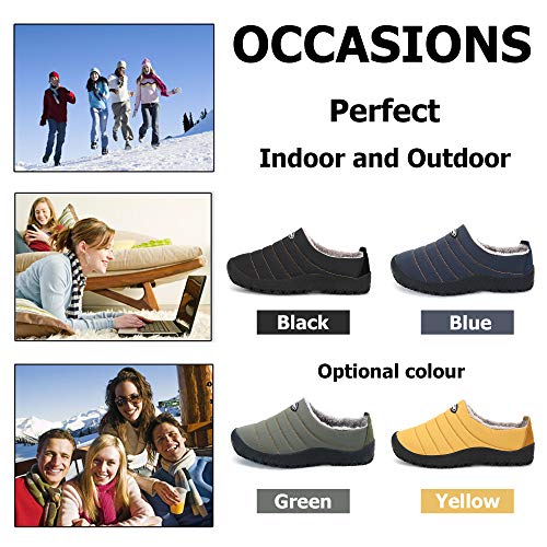 Gaatpot Unisex Adulto Invierno Zapatillas de Casa Antideslizantes Cálido Fluff Pantuflas Zapatos de Casa Interior Suave Algodón Zapatilla Azul 38EU