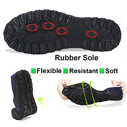 Gaatpot Unisex Adulto Invierno Zapatillas de Casa Antideslizantes Cálido Fluff Pantuflas Zapatos de Casa Interior Suave Algodón Zapatilla Azul 38EU