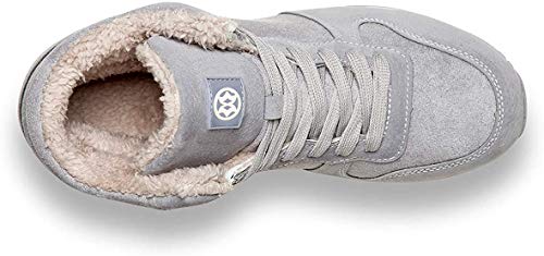 Gaatpot Zapatos Invierno Botas Forradas de Nieve Zapatillas Sneaker Botines Planas para Hombres Adulto Unisex Gris EU 42.5 / CN 44