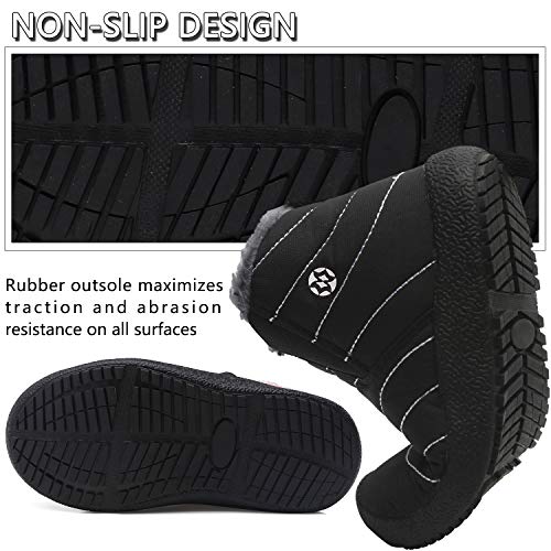 Gaatpot Zapatos Invierno Niña Niño Botas de Nieve Forradas Zapatillas Sneaker Botines Planas para Unisex Niños Rosa 28.5 EU = 29 CN