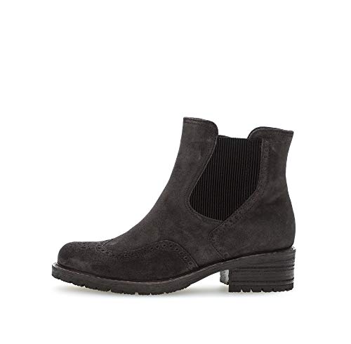 Gabor Mujer Botines, señora Botas Chelsea,Botas,Botas de Media caña,Botines,botín,Slip on,Plana,Dark-Grey (Mel.),38 EU / 5 UK
