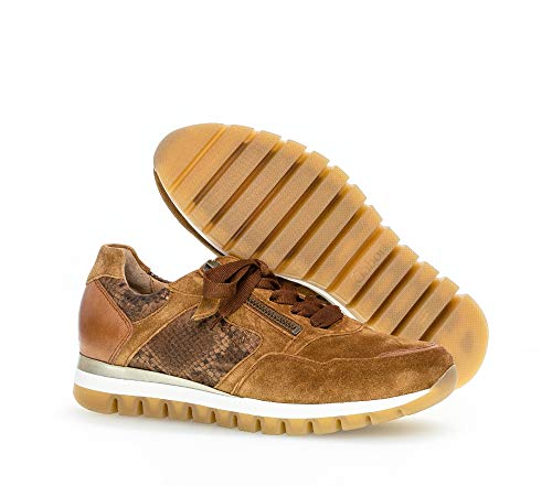 Gabor Mujer Zapatillas, señora Bajo,Calzado bajo,Calzado de Calle,Calzado Deportivo,Suela de Plataforma,Ocio,Camel/Whisky,40.5 EU / 7 UK