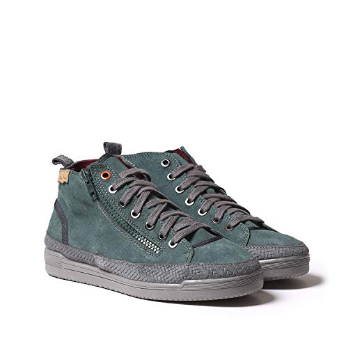 Gaby-SY - Verde, 36EU - Botín para Mujer Hecho en Serraje.