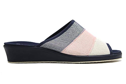 Garzón - Zapatillas de IR por casa Destalonada, con cuña Alta, Suela de Goma Antideslizante, para: Mujer Color: Marino Talla:36