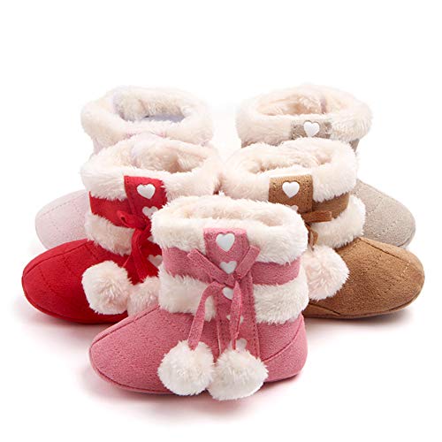 Gavena Botitas y Botas de Bebés Unisexo Zapatos de Invierno Cálido para Niño Niñas （18-24 Meses, Beige