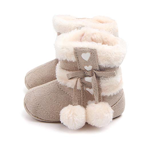 Gavena Botitas y Botas de Bebés Unisexo Zapatos de Invierno Cálido para Niño Niñas （18-24 Meses, Beige