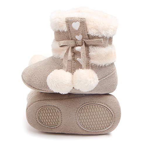 Gavena Botitas y Botas de Bebés Unisexo Zapatos de Invierno Cálido para Niño Niñas （18-24 Meses, Beige