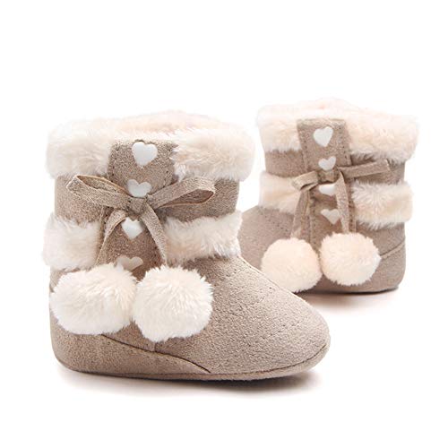 Gavena Botitas y Botas de Bebés Unisexo Zapatos de Invierno Cálido para Niño Niñas （18-24 Meses, Beige