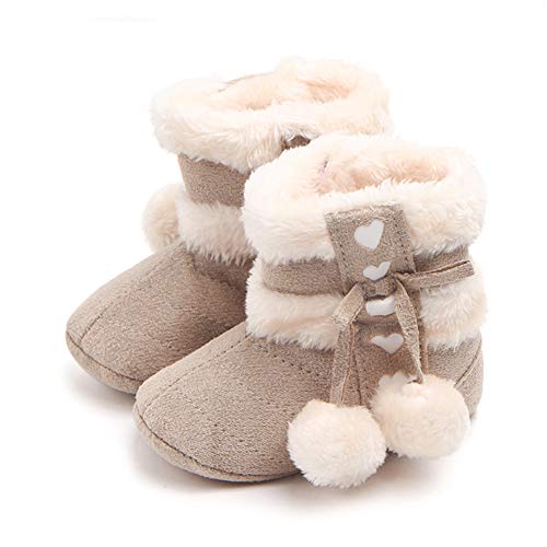 Gavena Botitas y Botas de Bebés Unisexo Zapatos de Invierno Cálido para Niño Niñas （18-24 Meses, Beige
