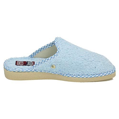 GEMA GARCIA 409 Chinelas Toalla Rizo Mujer Zapatillas CASA Celeste 39