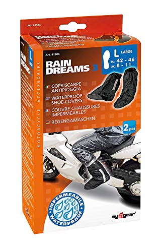 Generico - Kit Cubre Calzado de PVC Nylon para Moto Talla Unica Rain Dreams 4 Talla Unica cuña de Goma Tira Reflectante 91304