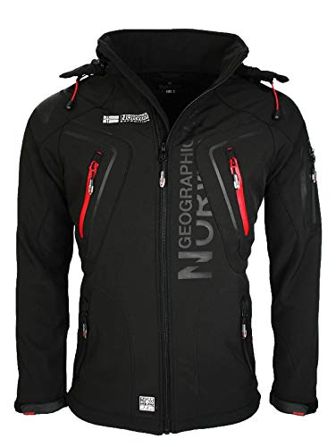 Geographical Norway Hombre de Tacto Suave Funciones Chaqueta para Exterior Impermeable - Negro, XXL