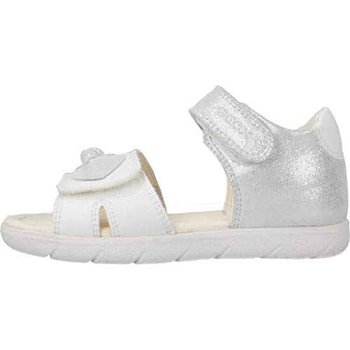 Geox B Sandal ALUL Girl B, Sandalias de Punta Descubierta Niñas, Blanco (White C1000), 23 EU