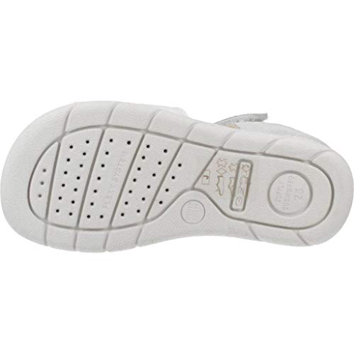 Geox B Sandal ALUL Girl B, Sandalias de Punta Descubierta Niñas, Blanco (White C1000), 23 EU