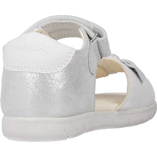 Geox B Sandal ALUL Girl B, Sandalias de Punta Descubierta Niñas, Blanco (White C1000), 23 EU
