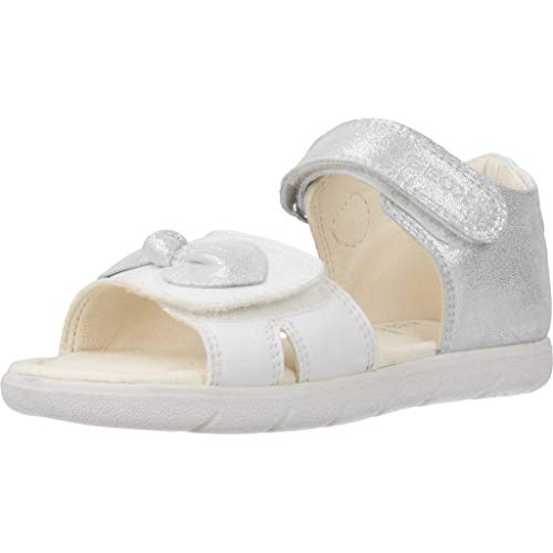 Geox B Sandal ALUL Girl B, Sandalias de Punta Descubierta Niñas, Blanco (White C1000), 23 EU