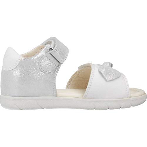 Geox B Sandal ALUL Girl B, Sandalias de Punta Descubierta Niñas, Blanco (White C1000), 23 EU