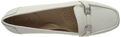 Geox D ANNYTAH Moc A, Mocasines Mujer, Blanco, 36 EU