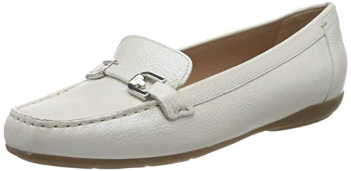 Geox D ANNYTAH Moc A, Mocasines Mujer, Blanco, 36 EU