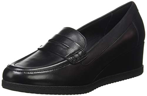 Geox D ANYLLA Wedge J, Mocasines Mujer, Negro, 38 EU