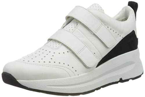 Geox D BACKSIE B, Zapatillas Mujer, Blanco (White/Black C0404), 40 EU