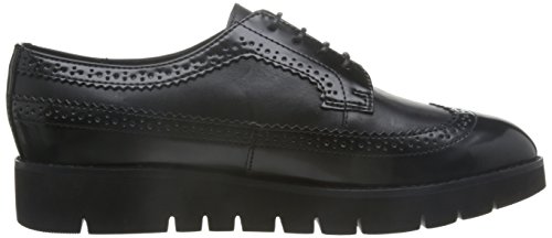 Geox D Blenda C, Zapatos de Cordones Brogue Mujer, Negro (Black C9999), 37 EU