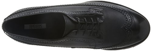 Geox D Blenda C, Zapatos de Cordones Brogue Mujer, Negro (Black C9999), 37 EU