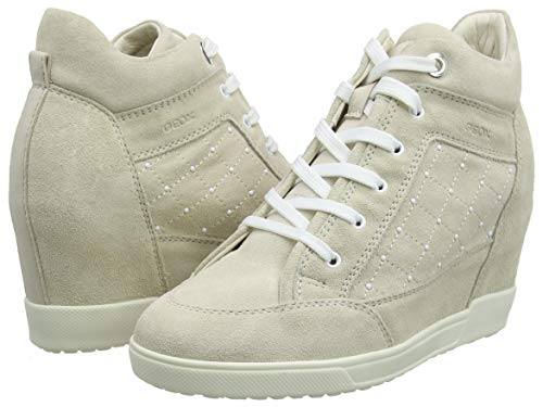Geox D CARUM C, Zapatillas Altas Mujer, Beige (Cream), 37
