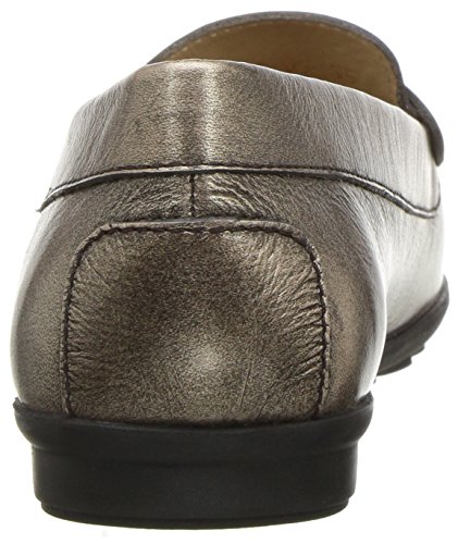 Geox D Elidia A - Mocasín para Mujer, Color Negro, Color Dorado, Talla 39.5 EU