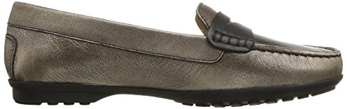 Geox D Elidia A - Mocasín para Mujer, Color Negro, Color Dorado, Talla 39.5 EU