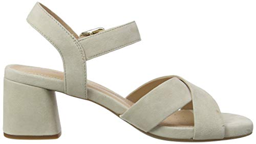 Geox D Genziana Mid B, Sandalias con Punta Abierta para Mujer, Beige (Lt Taupe C6738), 35 EU
