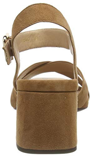 Geox D Genziana Mid B, Sandalias con Punta Abierta para Mujer, Marrón (Cognac C6001), 35 EU