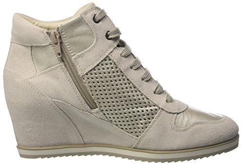 Geox D Illusion B, Zapatillas Altas Mujer, Blanco (Off WHT/PLATINUMC0451), 41 EU