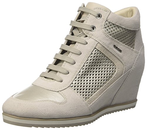 Geox D Illusion B, Zapatillas Altas Mujer, Blanco (Off WHT/PLATINUMC0451), 41 EU