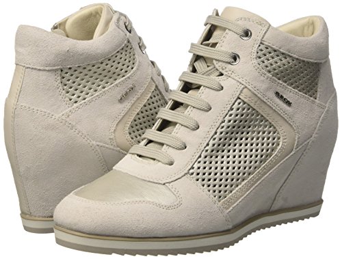 Geox D Illusion B, Zapatillas Altas Mujer, Blanco (Off WHT/PLATINUMC0451), 41 EU