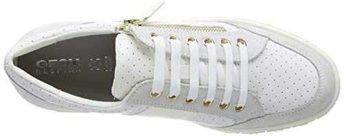 Geox D LEELU' E, Zapatillas Mujer, Blanco (White/Off White C1352), 39 EU
