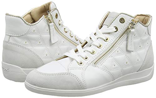 Geox D Myria B, Zapatillas Altas para Mujer, Blanco (White/Off White C1352), 39 EU