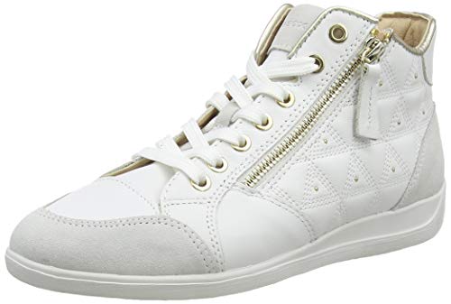 Geox D Myria B, Zapatillas Altas para Mujer, Blanco (White/Off White C1352), 39 EU