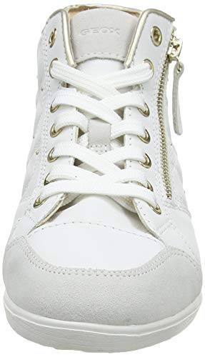 Geox D Myria B, Zapatillas Altas para Mujer, Blanco (White/Off White C1352), 41 EU
