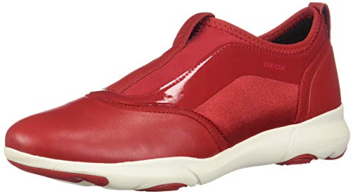 Geox D Nebula S Zapatillas de Deporte de Cuero para mujer-Red-38