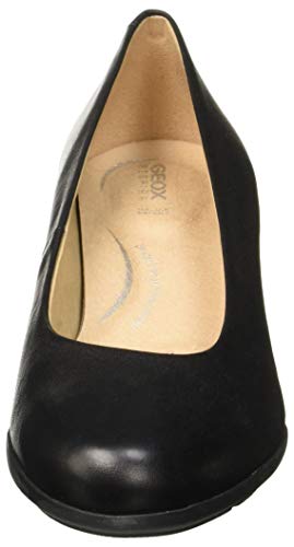 Geox D New Annya Mid A, Zapatos con Tacón Mujer, Negro (Black C9999), 38.5 EU